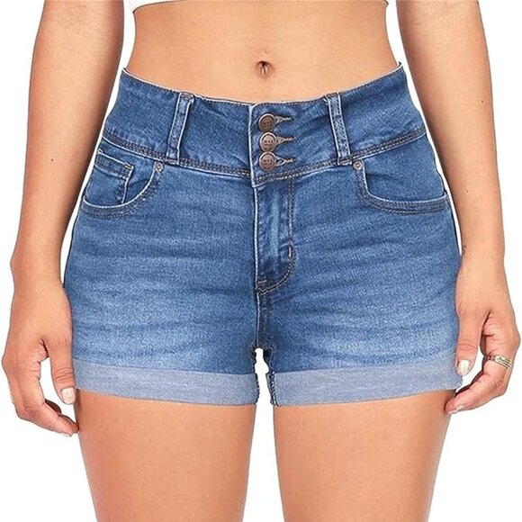 Women's Rolled Hem Denim Shorts （S) - Picture 1 of 8